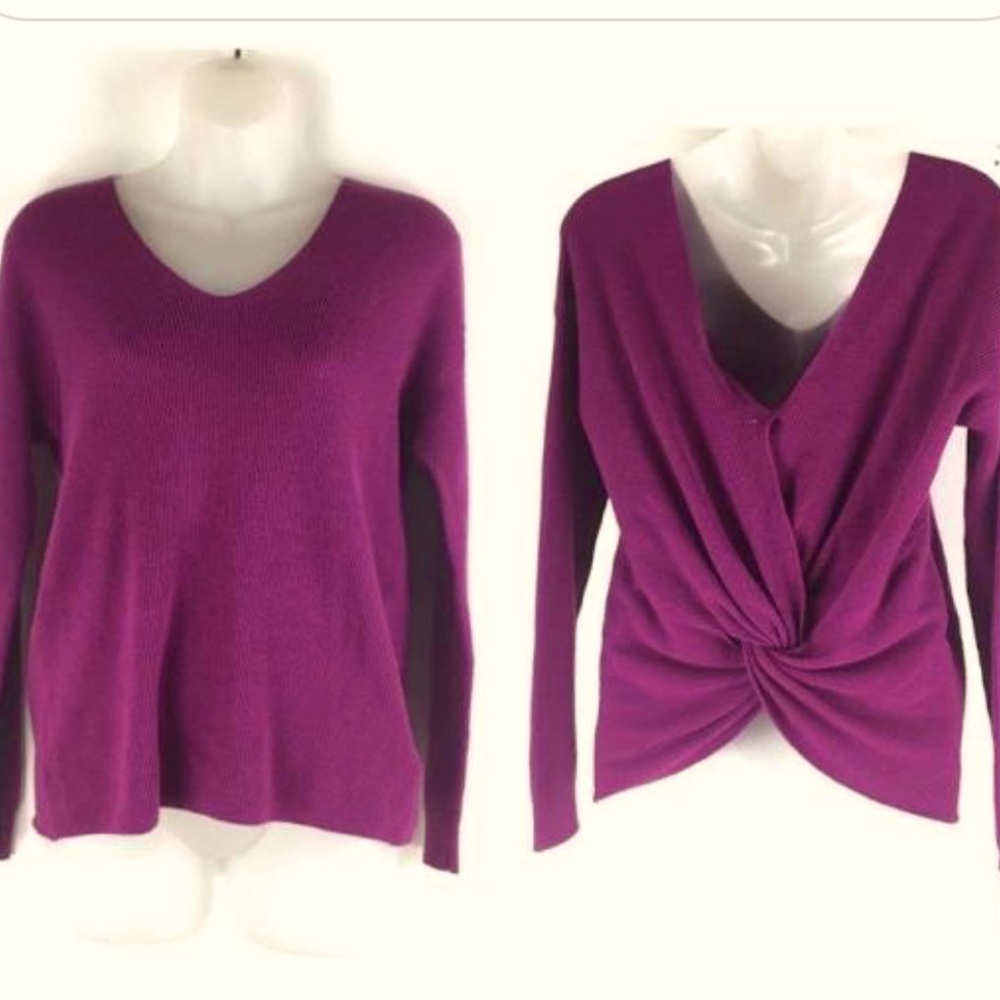 Splendid Wear 2 Ways Twisted Sweater Fushia Pink Size M